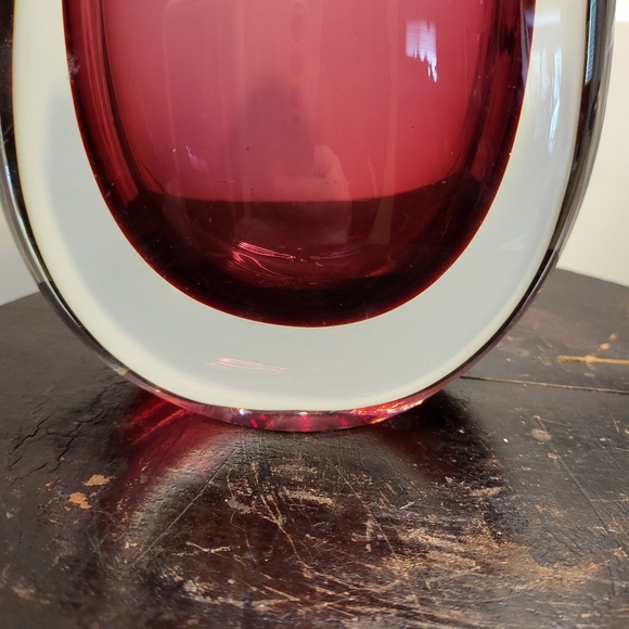 Vintage Murano Sumerso Hand Blown Glass Vase 10 3/4" - Picture 5 of 10